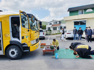 상주시 화서면, 한국형 청소차 '안전 운행 기원'