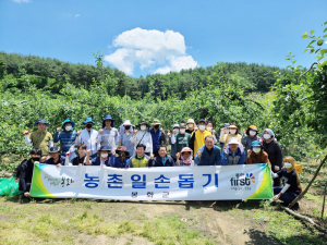 봉화군 상운면사무소, 사과적과 일손 보탬