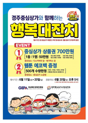 경주중심상가 이용하면 경품이 '팡팡'