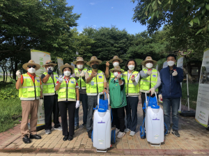 김천새마을교통봉사대, 캠페인 사고예방·감염병 방역활동 나서