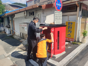 청도소방서장, 전통시장 현장 지도