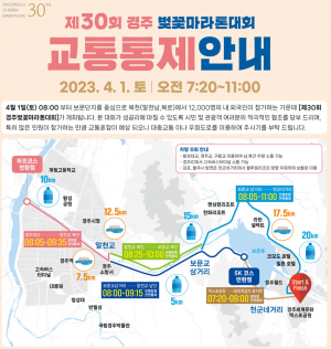 경주 벚꽃마라톤대회 운영 위한 교통통제