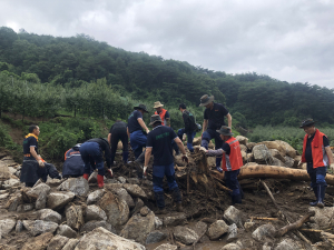 경상북도안전기동대, 실종자 수색·피해 복구 '사력'