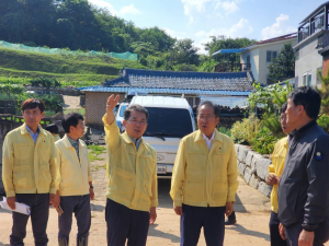 김진열 군위군수, 수해지역 복구 지원 건의