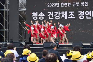 청송군 보건의료원, 청송사과축제와 함께한 '건강체조 대회' 성황
