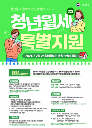 대구광역시, 저소득 청년 매월 20만원 '월세 지원'