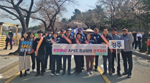 경주시 징수과, 벚꽃축제서 'APEC 유치' 홍보