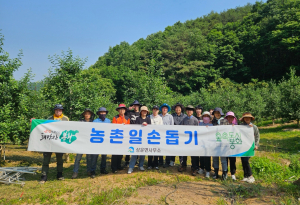 봉화군 상운면, 과수농가 사과적과 도움 '눈길'