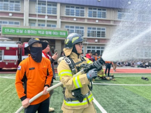 청도고등학교, 청도소방서와 종합 소방 훈련